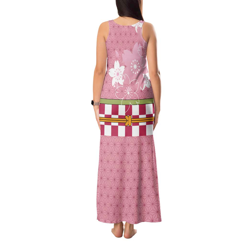 Japanese Asanoha Pattern Tank Maxi Dress Charm Against Evil Spirits LT9 - Polynesian Pride