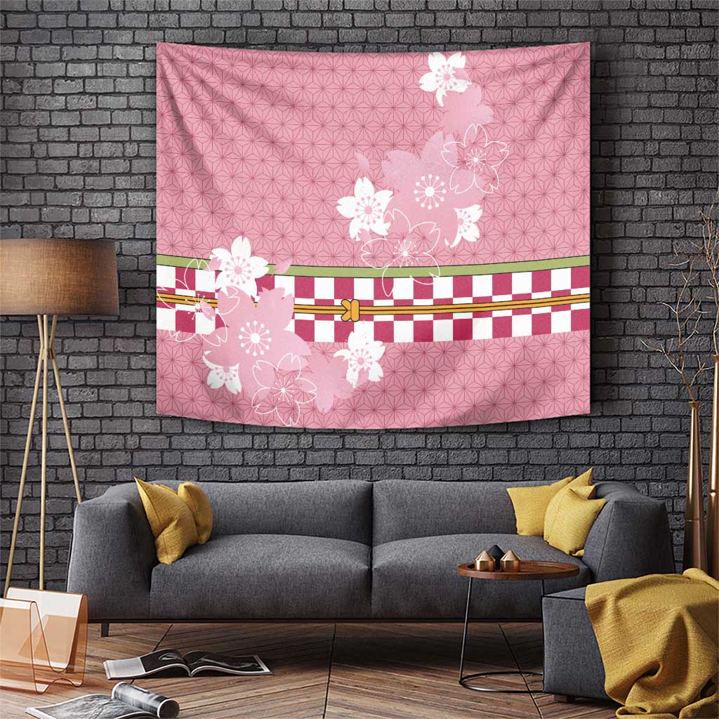 Japanese Asanoha Pattern Tapestry Charm Against Evil Spirits LT9 Pink - Polynesian Pride
