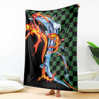 Japanese Asanoha Pattern Blanket Sun Flame Slayer Dragon Hinokami Kagura Spirit - Polynesian Pride