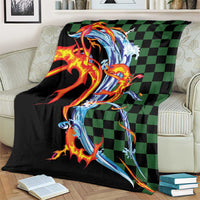 Japanese Asanoha Pattern Blanket Sun Flame Slayer Dragon Hinokami Kagura Spirit - Polynesian Pride