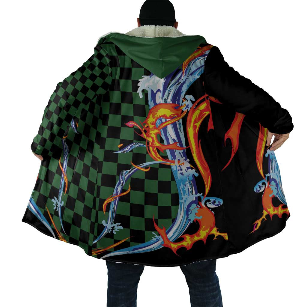 Japanese Asanoha Pattern Cloak Sun Flame Slayer Dragon Hinokami Kagura Spirit - Polynesian Pride