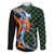 Japanese Asanoha Pattern Family Matching Off The Shoulder Long Sleeve Dress and Hawaiian Shirt Sun Flame Slayer Dragon Hinokami Kagura Spirit - Polynesian Pride