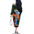 Japanese Asanoha Pattern Family Matching Off The Shoulder Long Sleeve Dress and Hawaiian Shirt Sun Flame Slayer Dragon Hinokami Kagura Spirit - Polynesian Pride