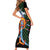 Japanese Asanoha Pattern Family Matching Short Sleeve Bodycon Dress and Hawaiian Shirt Sun Flame Slayer Dragon Hinokami Kagura Spirit - Polynesian Pride