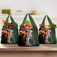 Japanese Asanoha Pattern Grocery Bag Sun Flame Slayer Dragon Hinokami Kagura Spirit - Polynesian Pride