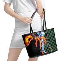 Japanese Asanoha Pattern Leather Tote Bag Sun Flame Slayer Dragon Hinokami Kagura Spirit LT9 - Polynesian Pride