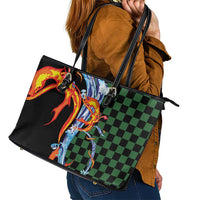 Japanese Asanoha Pattern Leather Tote Bag Sun Flame Slayer Dragon Hinokami Kagura Spirit LT9 - Polynesian Pride