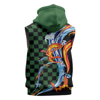 Japanese Asanoha Pattern Sleeveless Hoodie Sun Flame Slayer Dragon Hinokami Kagura Spirit - Polynesian Pride