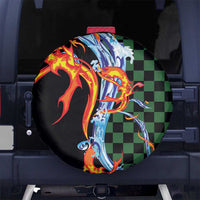 Japanese Asanoha Pattern Spare Tire Cover Sun Flame Slayer Dragon Hinokami Kagura Spirit - Polynesian Pride