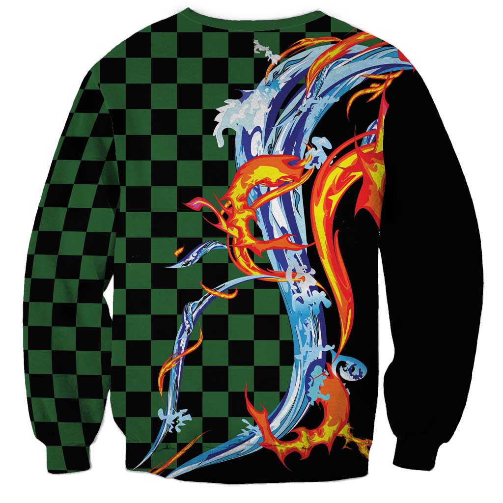 Japanese Asanoha Pattern Sweatshirt Sun Flame Slayer Dragon Hinokami Kagura Spirit LT9 - Polynesian Pride