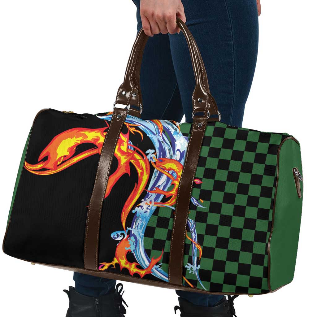 Japanese Asanoha Pattern Travel Bag Sun Flame Slayer Dragon Hinokami Kagura Spirit LT9 - Polynesian Pride