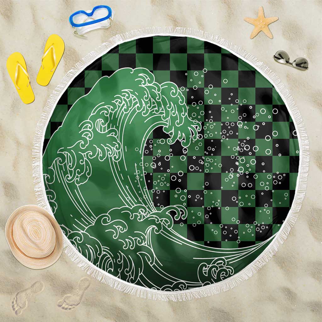 Japanese Asanoha Pattern Beach Blanket Water Breathing Slayer Dragon - Polynesian Pride