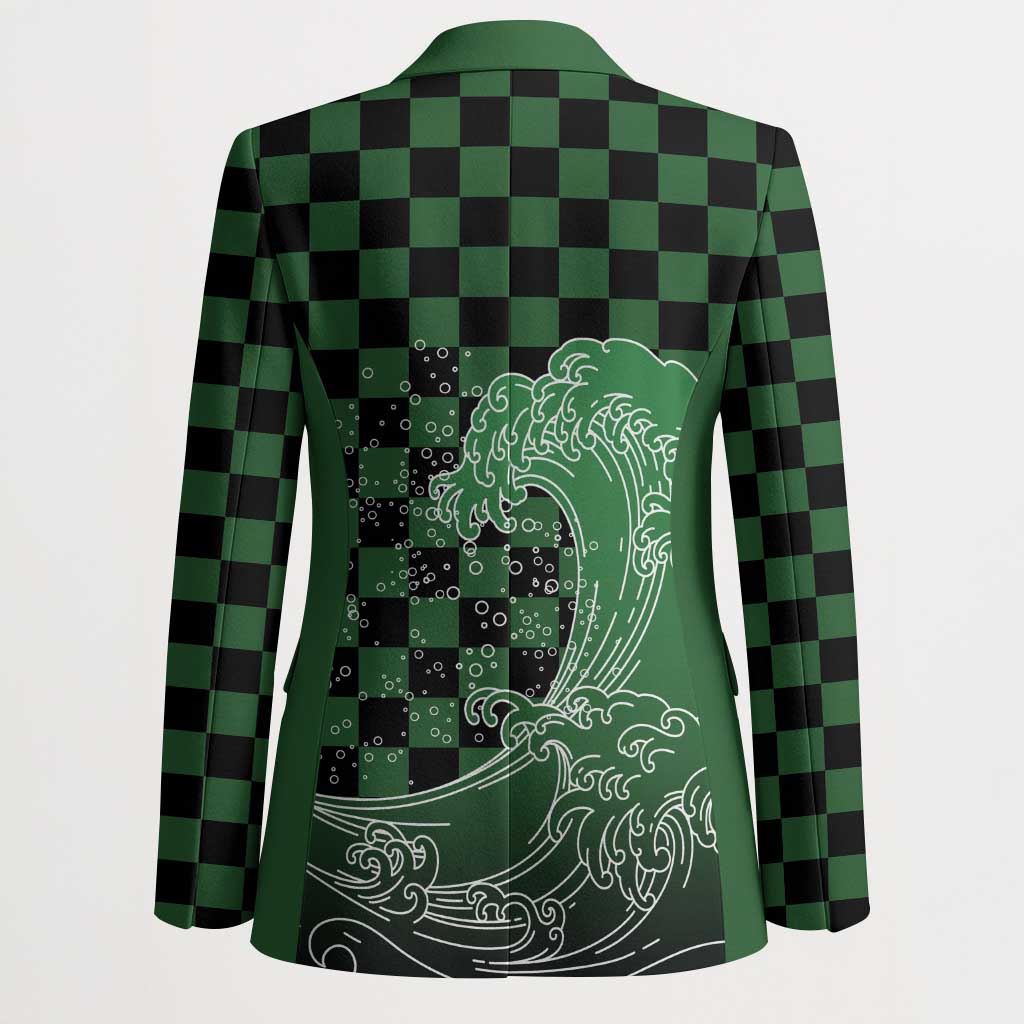 Japanese Asanoha Pattern Blazer Water Breathing Slayer Dragon LT9 - Polynesian Pride