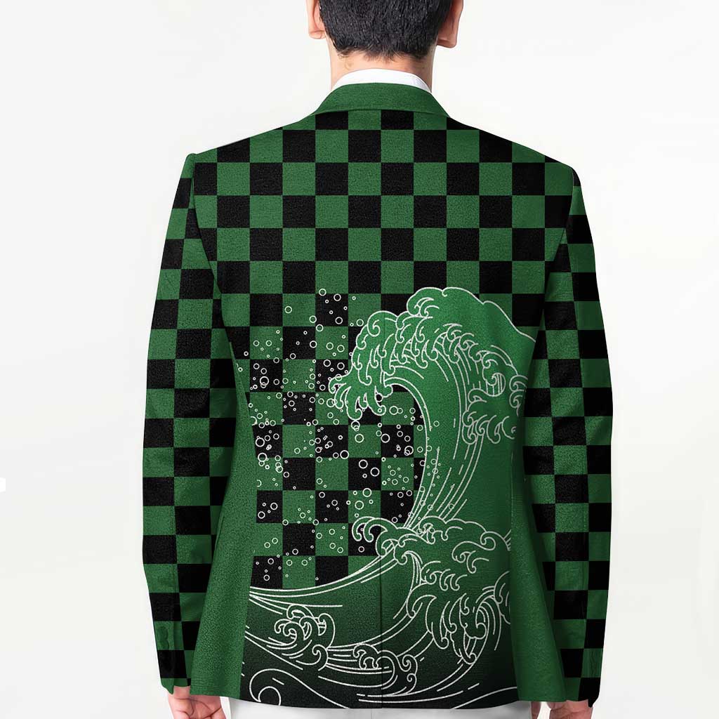 Japanese Asanoha Pattern Blazer Water Breathing Slayer Dragon LT9 - Polynesian Pride