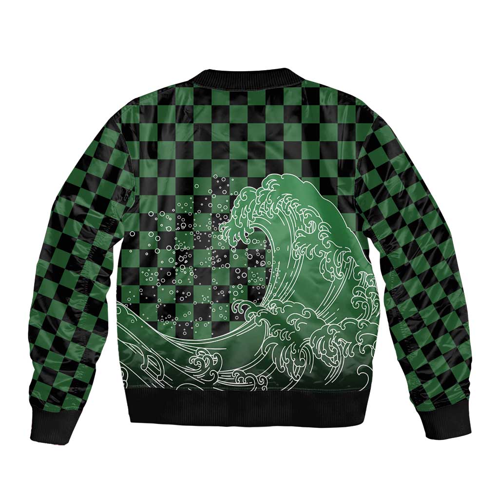 Japanese Asanoha Pattern Bomber Jacket Water Breathing Slayer Dragon LT9 - Polynesian Pride