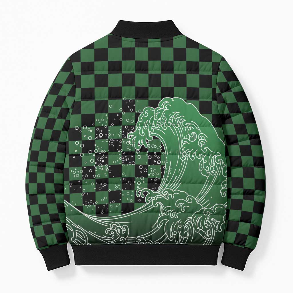 Japanese Asanoha Pattern Bomber Puffer Jacket Water Breathing Slayer Dragon LT9 - Polynesian Pride