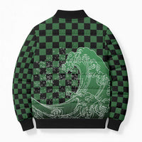 Japanese Asanoha Pattern Bomber Puffer Jacket Water Breathing Slayer Dragon LT9 - Polynesian Pride