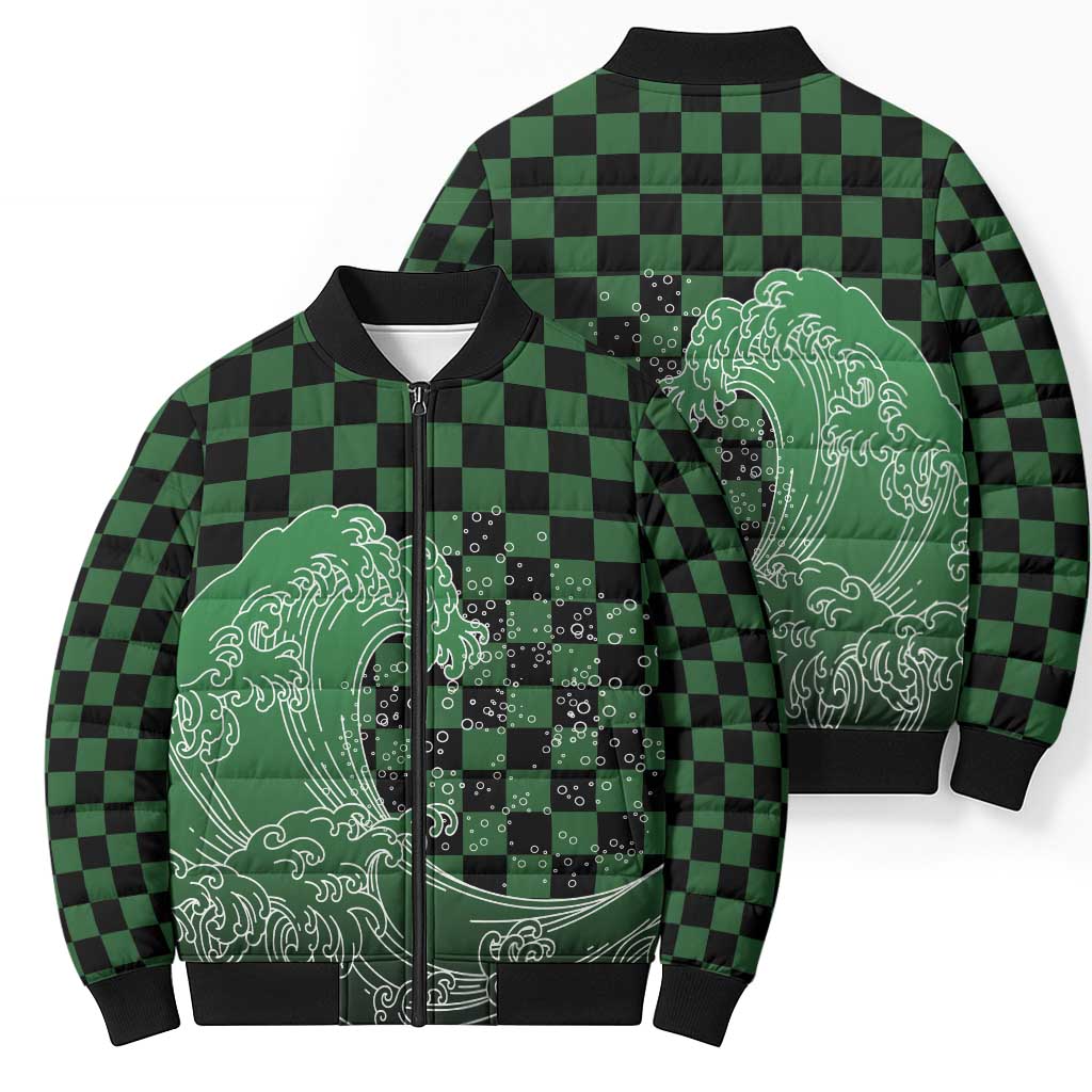 Japanese Asanoha Pattern Bomber Puffer Jacket Water Breathing Slayer Dragon LT9 - Polynesian Pride
