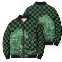 Japanese Asanoha Pattern Bomber Puffer Jacket Water Breathing Slayer Dragon LT9 - Polynesian Pride