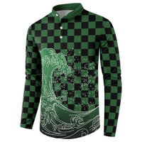 Japanese Asanoha Pattern Button Sweatshirt Water Breathing Slayer Dragon LT9 - Polynesian Pride