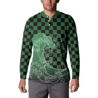 Japanese Asanoha Pattern Button Sweatshirt Water Breathing Slayer Dragon LT9 - Polynesian Pride