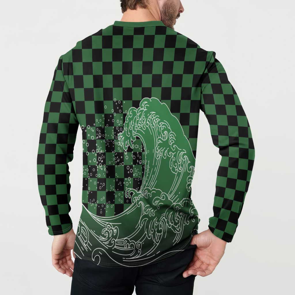 Japanese Asanoha Pattern Button Sweatshirt Water Breathing Slayer Dragon LT9 - Polynesian Pride