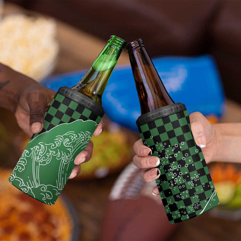 Japanese Asanoha Pattern 4 in 1 Can Cooler Tumbler Water Breathing Slayer Dragon - Polynesian Pride