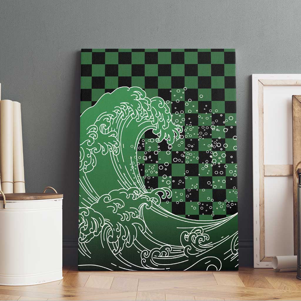 Japanese Asanoha Pattern Canvas Wall Art Water Breathing Slayer Dragon - Polynesian Pride