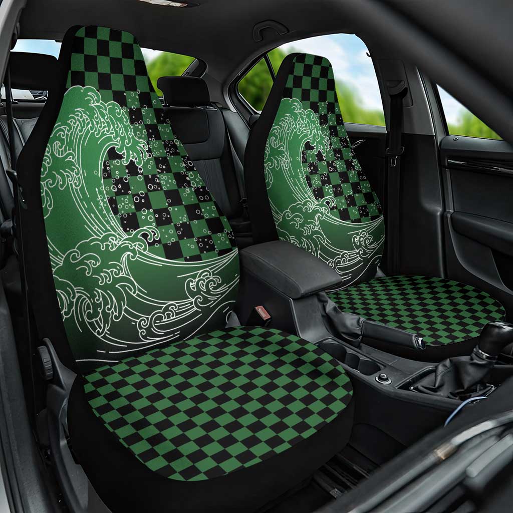 Japanese Asanoha Pattern Car Seat Cover Water Breathing Slayer Dragon - Polynesian Pride