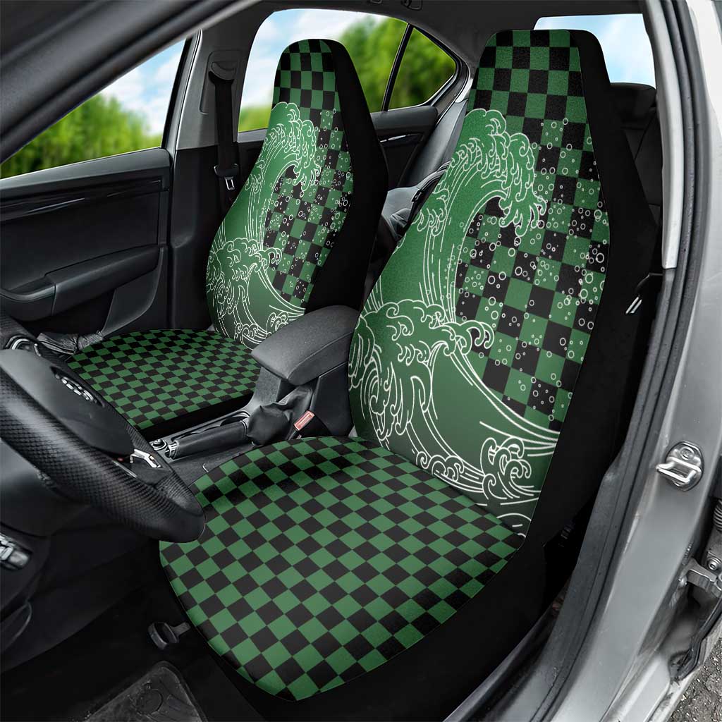 Japanese Asanoha Pattern Car Seat Cover Water Breathing Slayer Dragon - Polynesian Pride