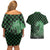 Japanese Asanoha Pattern Couples Matching Off Shoulder Short Dress and Hawaiian Shirt Water Breathing Slayer Dragon - Polynesian Pride