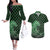 Japanese Asanoha Pattern Couples Matching Off The Shoulder Long Sleeve Dress and Hawaiian Shirt Water Breathing Slayer Dragon - Polynesian Pride