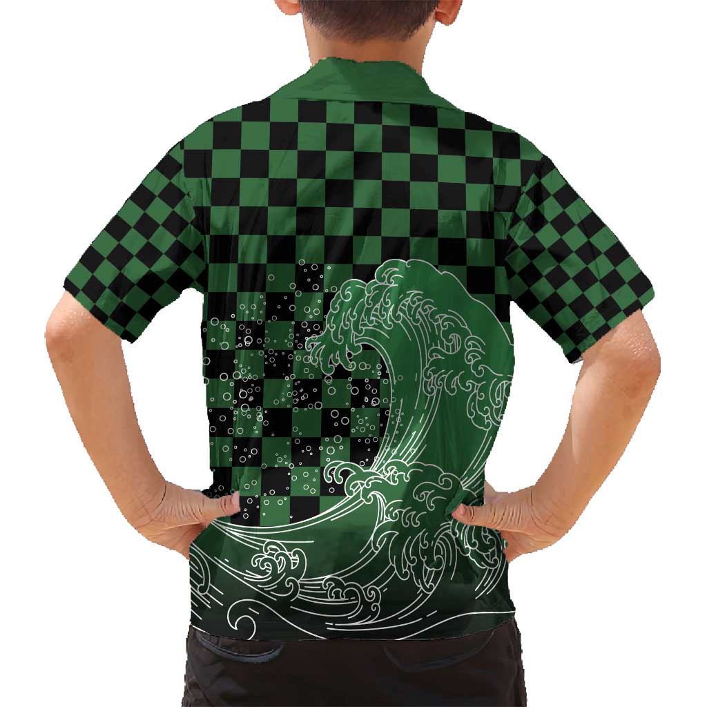 Japanese Asanoha Pattern Family Matching Puletasi and Hawaiian Shirt Water Breathing Slayer Dragon LT9 - Polynesian Pride