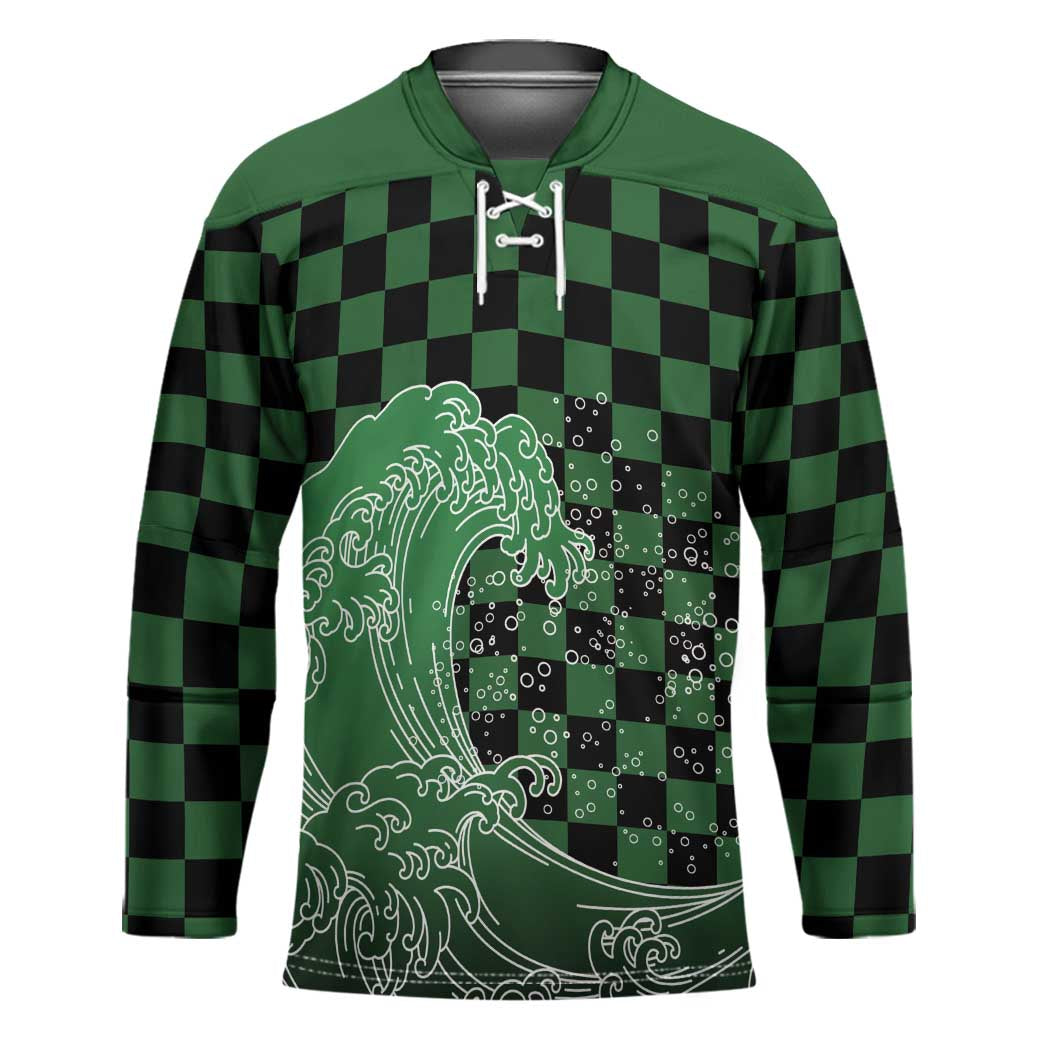 Japanese Asanoha Pattern Hockey Jersey Water Breathing Slayer Dragon - Polynesian Pride