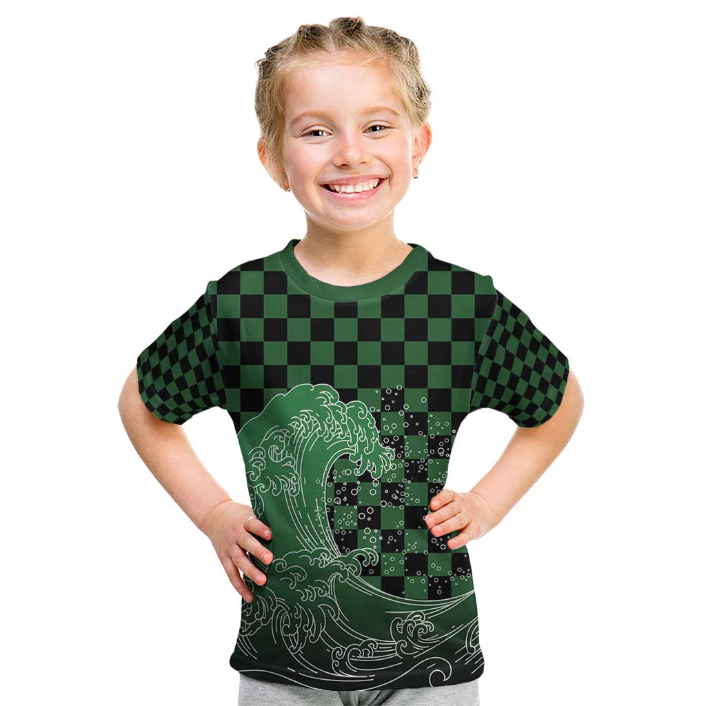 Japanese Asanoha Pattern Kid T Shirt Water Breathing Slayer Dragon - Polynesian Pride