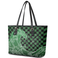 Japanese Asanoha Pattern Leather Tote Bag Water Breathing Slayer Dragon LT9 - Polynesian Pride