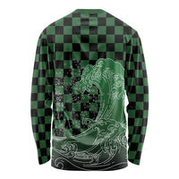 Japanese Asanoha Pattern Long Sleeve Shirt Water Breathing Slayer Dragon - Polynesian Pride