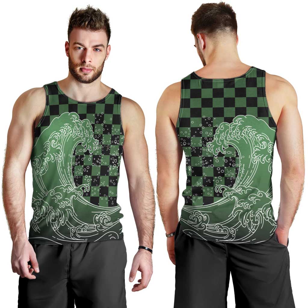 Japanese Asanoha Pattern Men Tank Top Water Breathing Slayer Dragon - Polynesian Pride