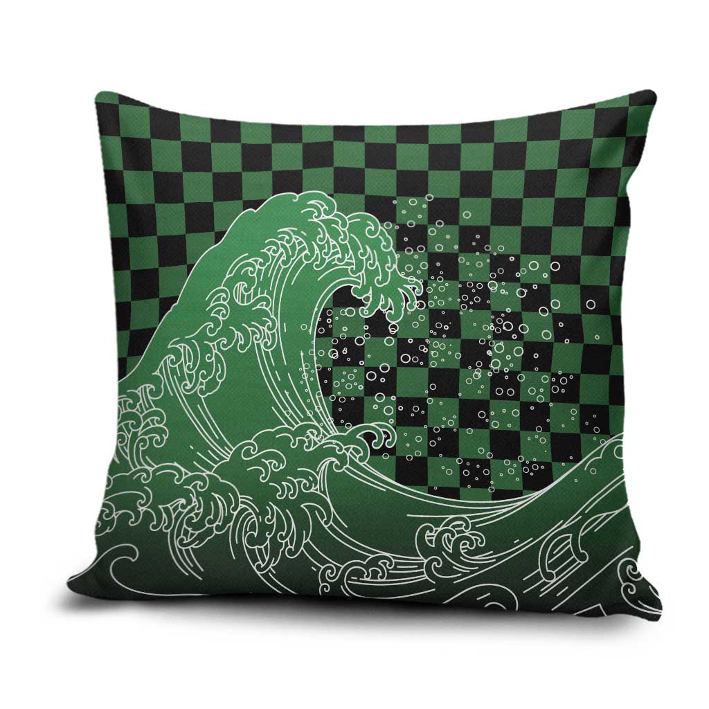 Japanese Asanoha Pattern Pillow Cover Water Breathing Slayer Dragon LT9 Green - Polynesian Pride