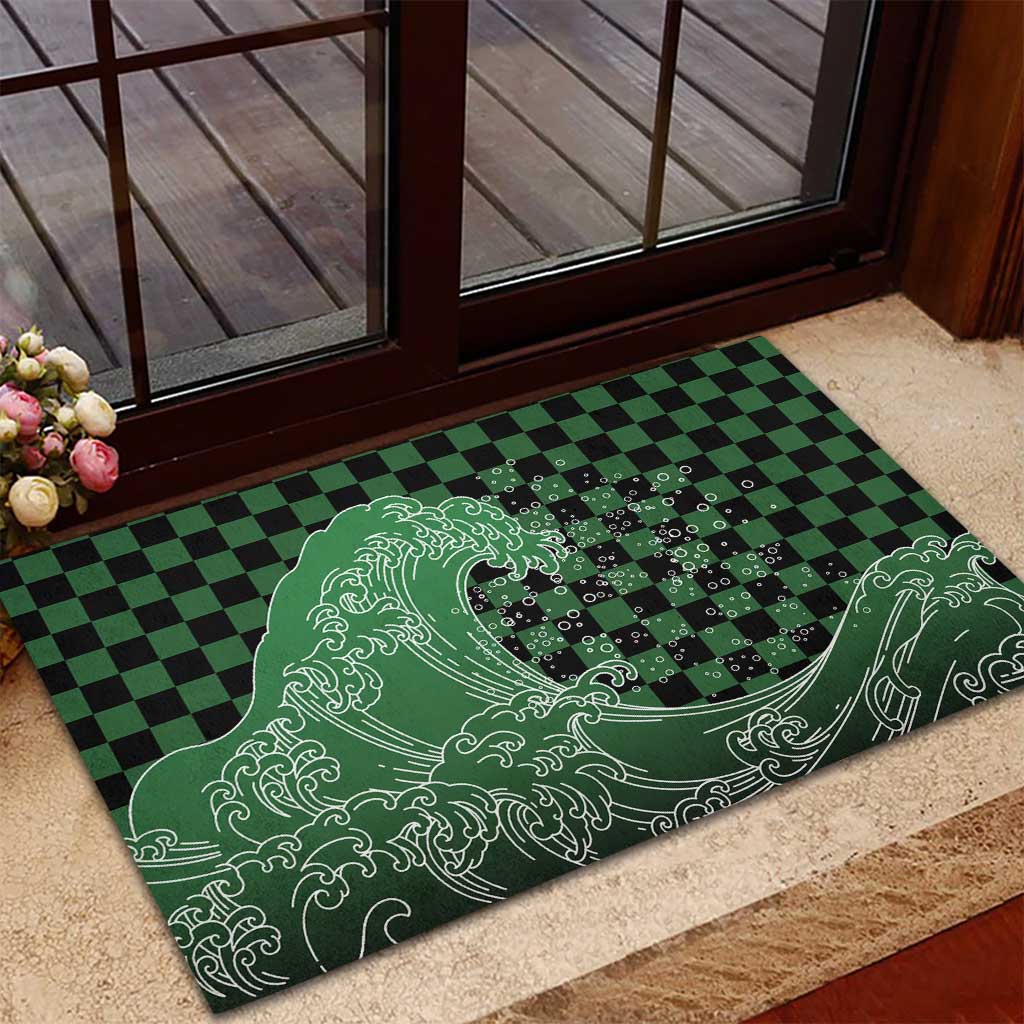 Japanese Asanoha Pattern Rubber Doormat Water Breathing Slayer Dragon LT9 - Polynesian Pride