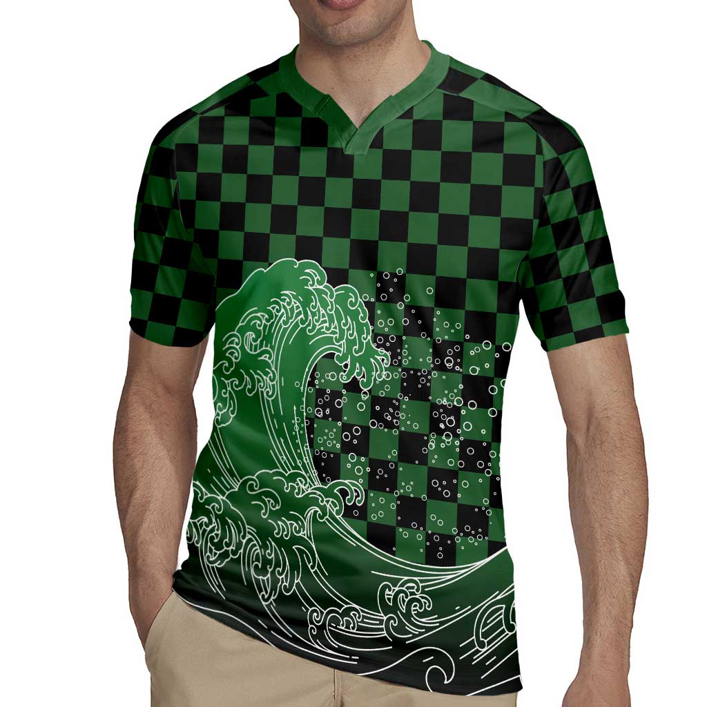 Japanese Asanoha Pattern Rugby Jersey Water Breathing Slayer Dragon - Polynesian Pride