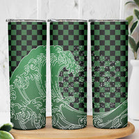 Japanese Asanoha Pattern Skinny Tumbler Water Breathing Slayer Dragon - Polynesian Pride