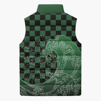 Japanese Asanoha Pattern Sleeveless Puffer Jacket Water Breathing Slayer Dragon - Polynesian Pride