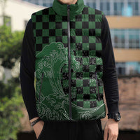 Japanese Asanoha Pattern Sleeveless Puffer Jacket Water Breathing Slayer Dragon - Polynesian Pride