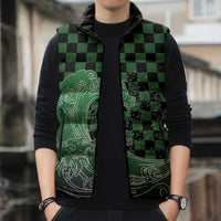 Japanese Asanoha Pattern Sleeveless Puffer Jacket Water Breathing Slayer Dragon - Polynesian Pride
