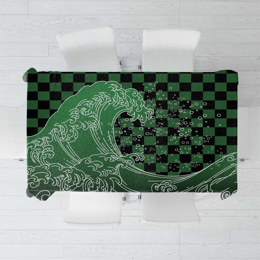 Japanese Asanoha Pattern Tablecloth Water Breathing Slayer Dragon LT9 Green - Polynesian Pride
