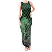 Japanese Asanoha Pattern Tank Maxi Dress Water Breathing Slayer Dragon LT9 Women Green - Polynesian Pride