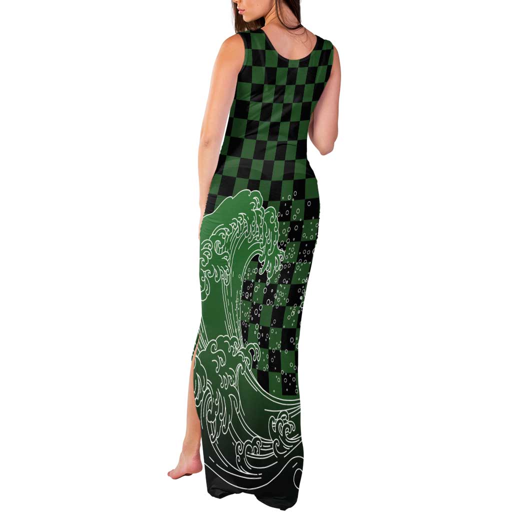 Japanese Asanoha Pattern Tank Maxi Dress Water Breathing Slayer Dragon LT9 - Polynesian Pride