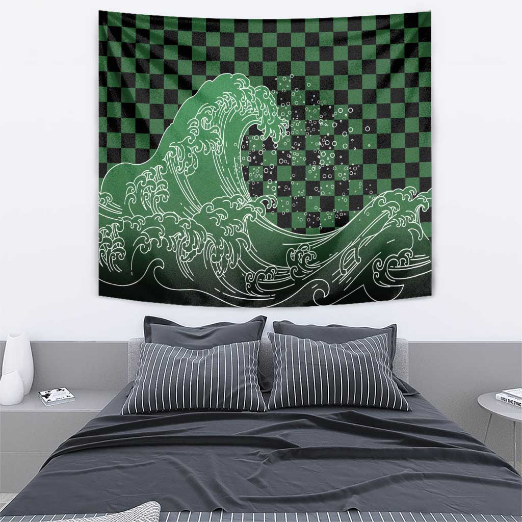 Japanese Asanoha Pattern Tapestry Water Breathing Slayer Dragon LT9 - Polynesian Pride