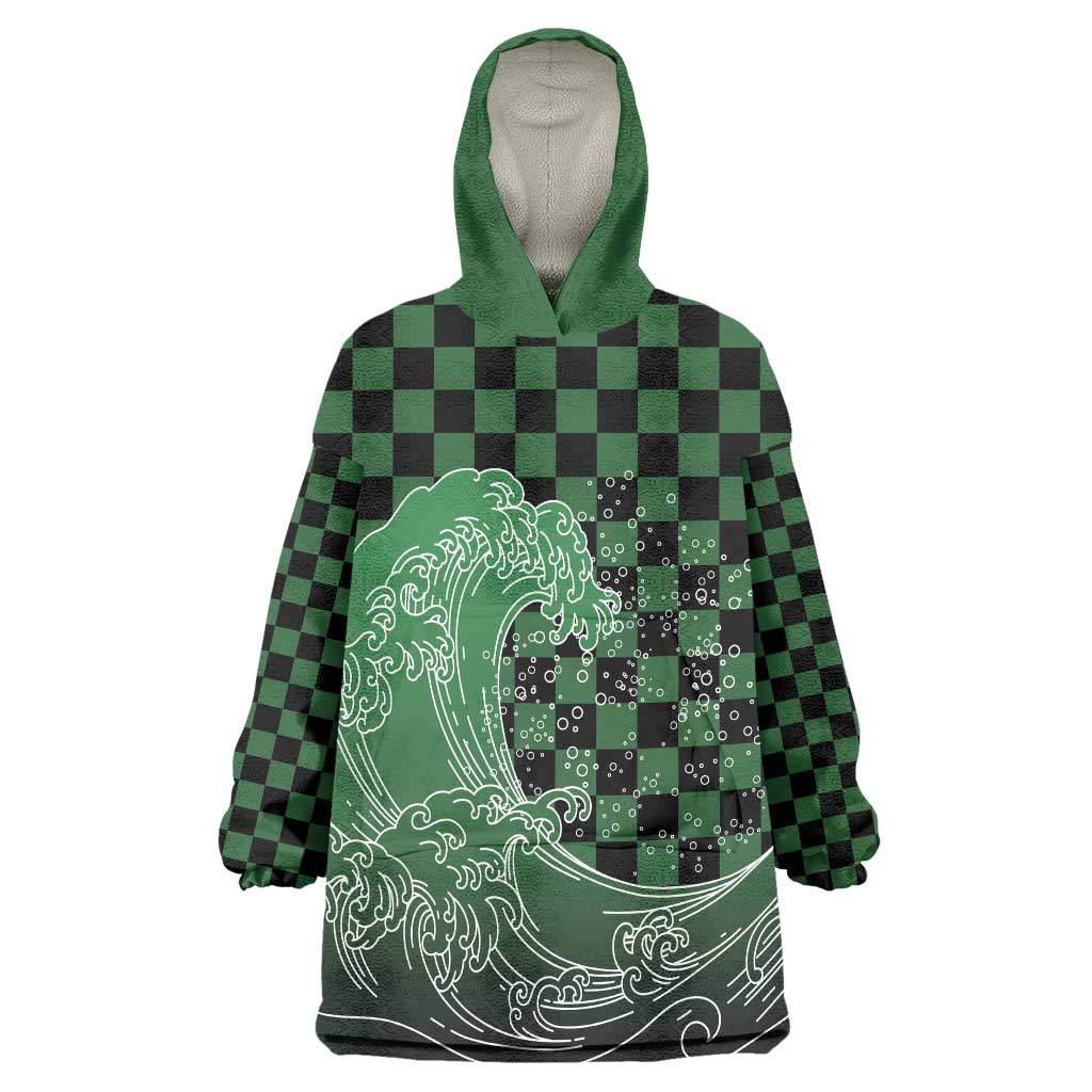 Japanese Asanoha Pattern Wearable Blanket Hoodie Water Breathing Slayer Dragon - Polynesian Pride